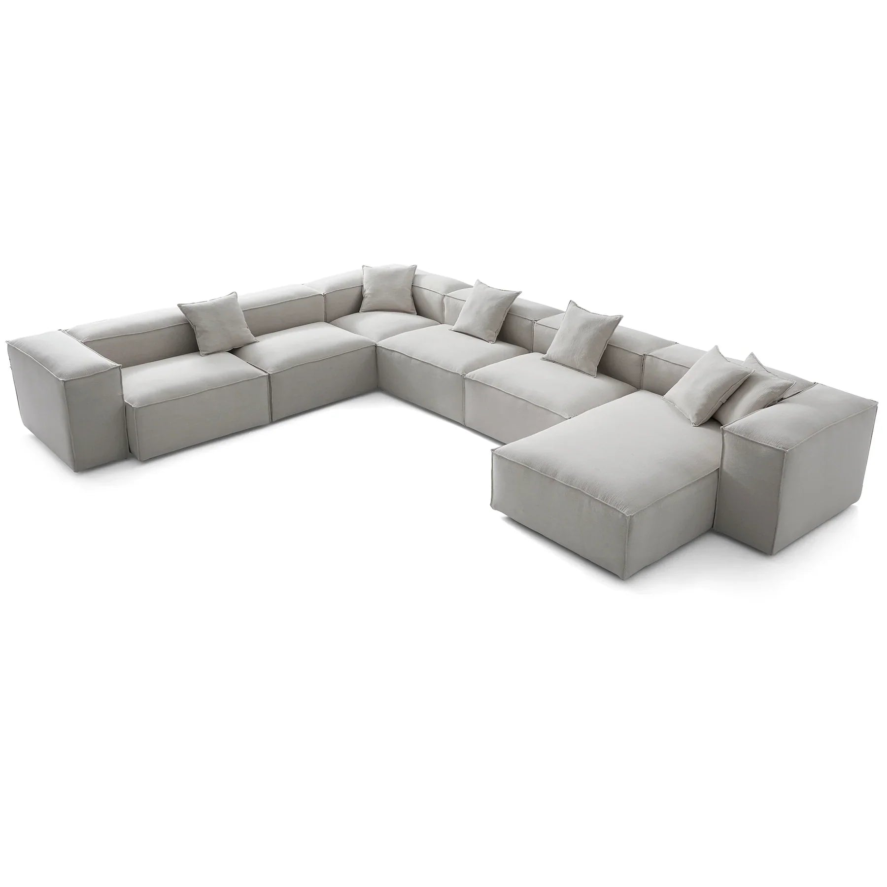 Canapé sectionnel blanc Freedom Modular en forme de U