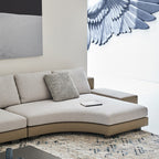 Canapé d'angle incurvé en tissu gris Arles