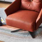 Fauteuil d'appoint pivotant en tissu rouge flamant rose