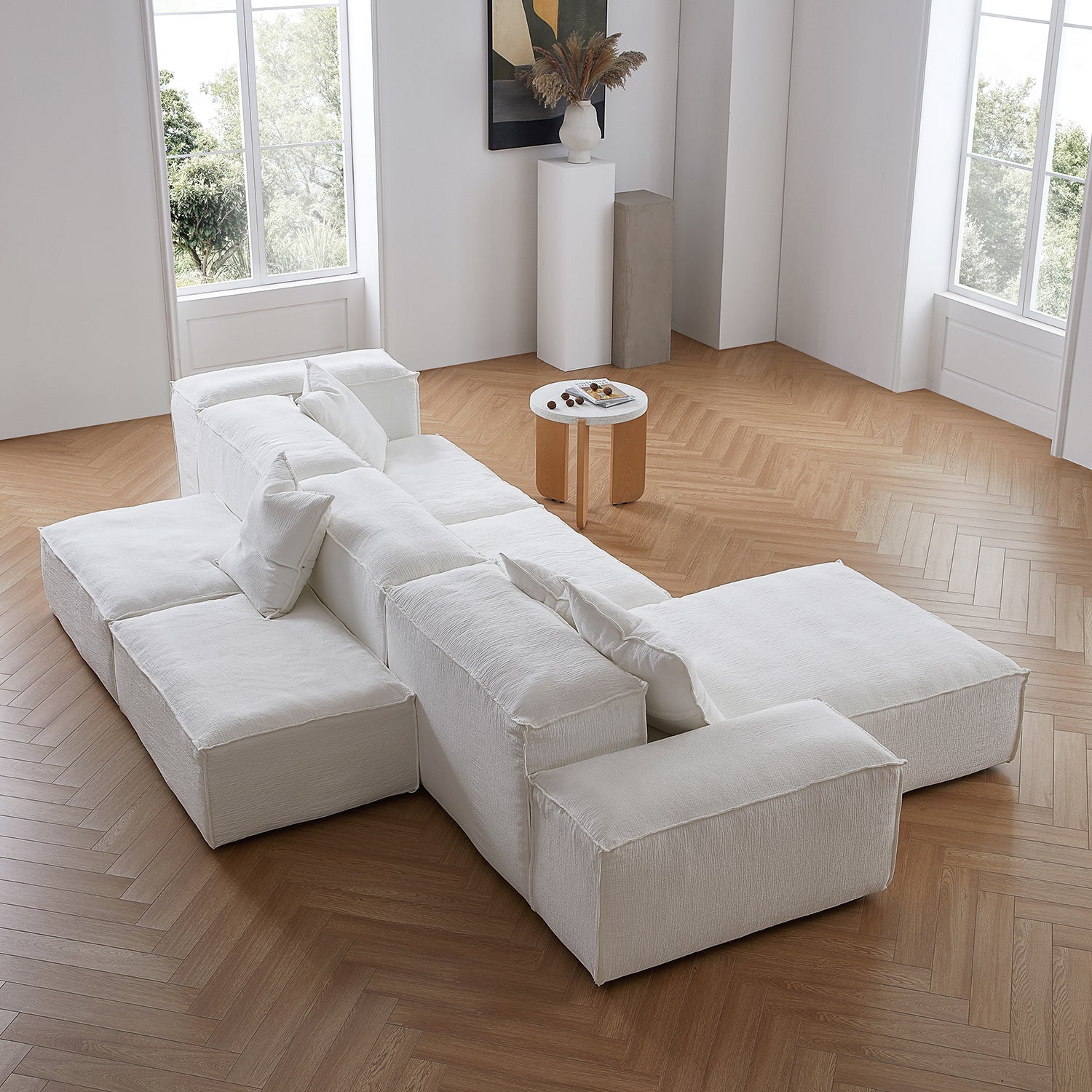 Canapé sectionnel double face Freedom Modular blanc