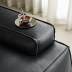 Canapé minimaliste en cuir pleine fleur Deacon