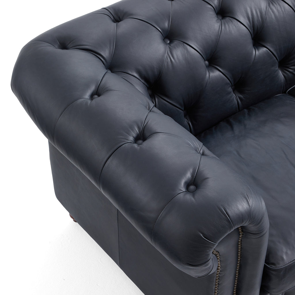 Canapé capitonné Chesterfield Durango en cuir pleine fleur