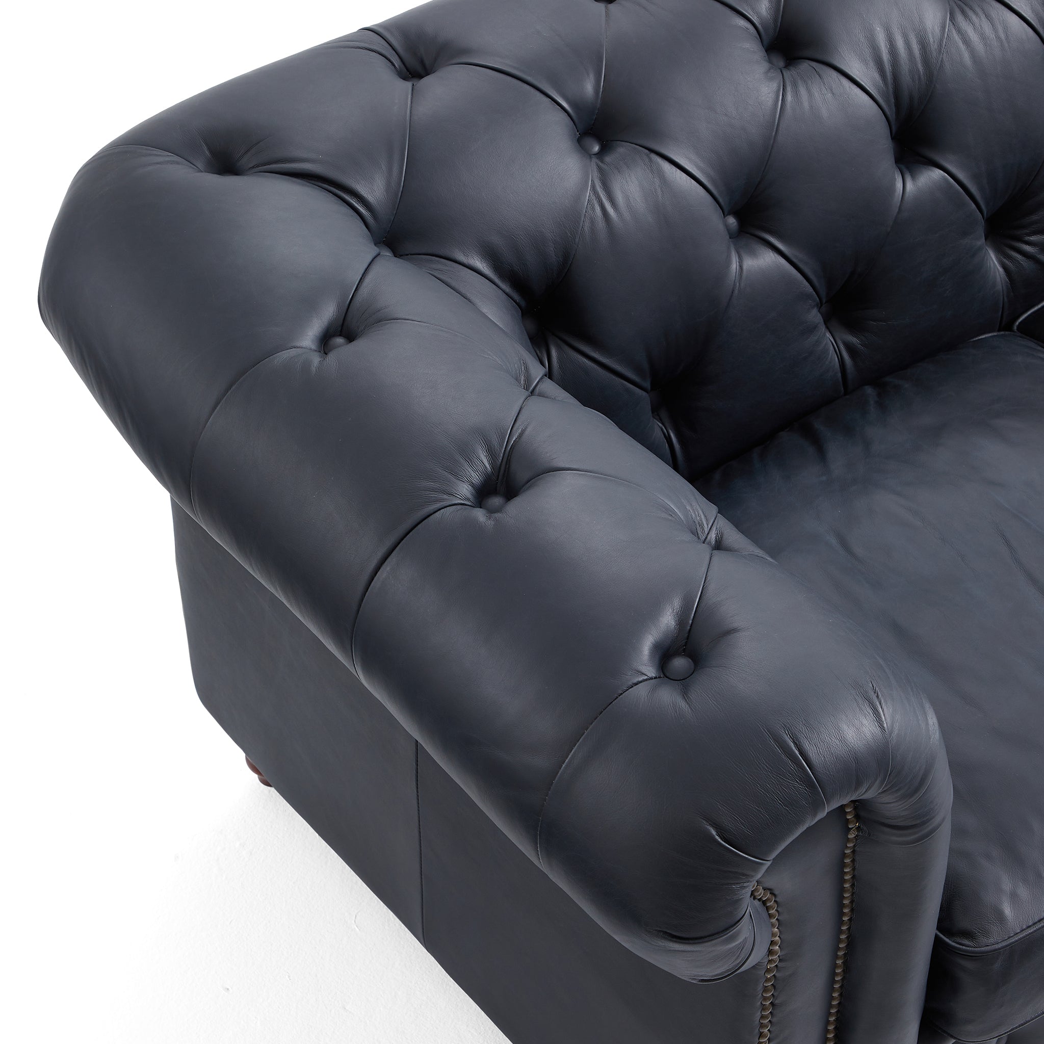 Canapé capitonné Chesterfield Durango en cuir pleine fleur