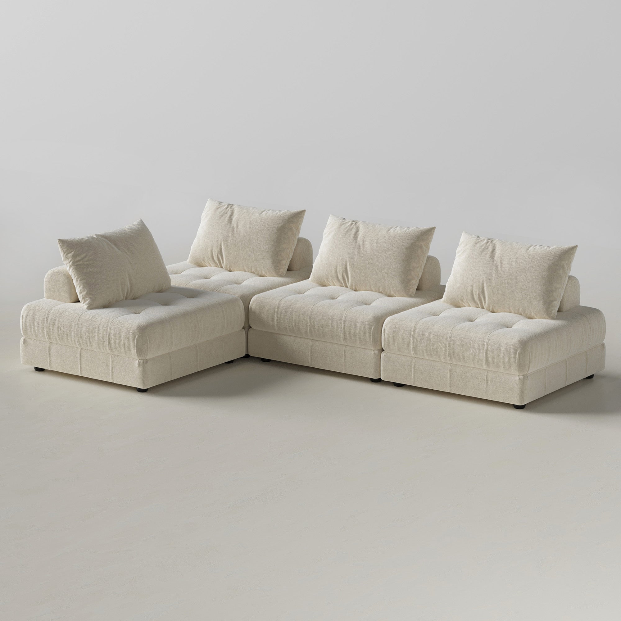 Canapé sectionnel modulaire gris Block