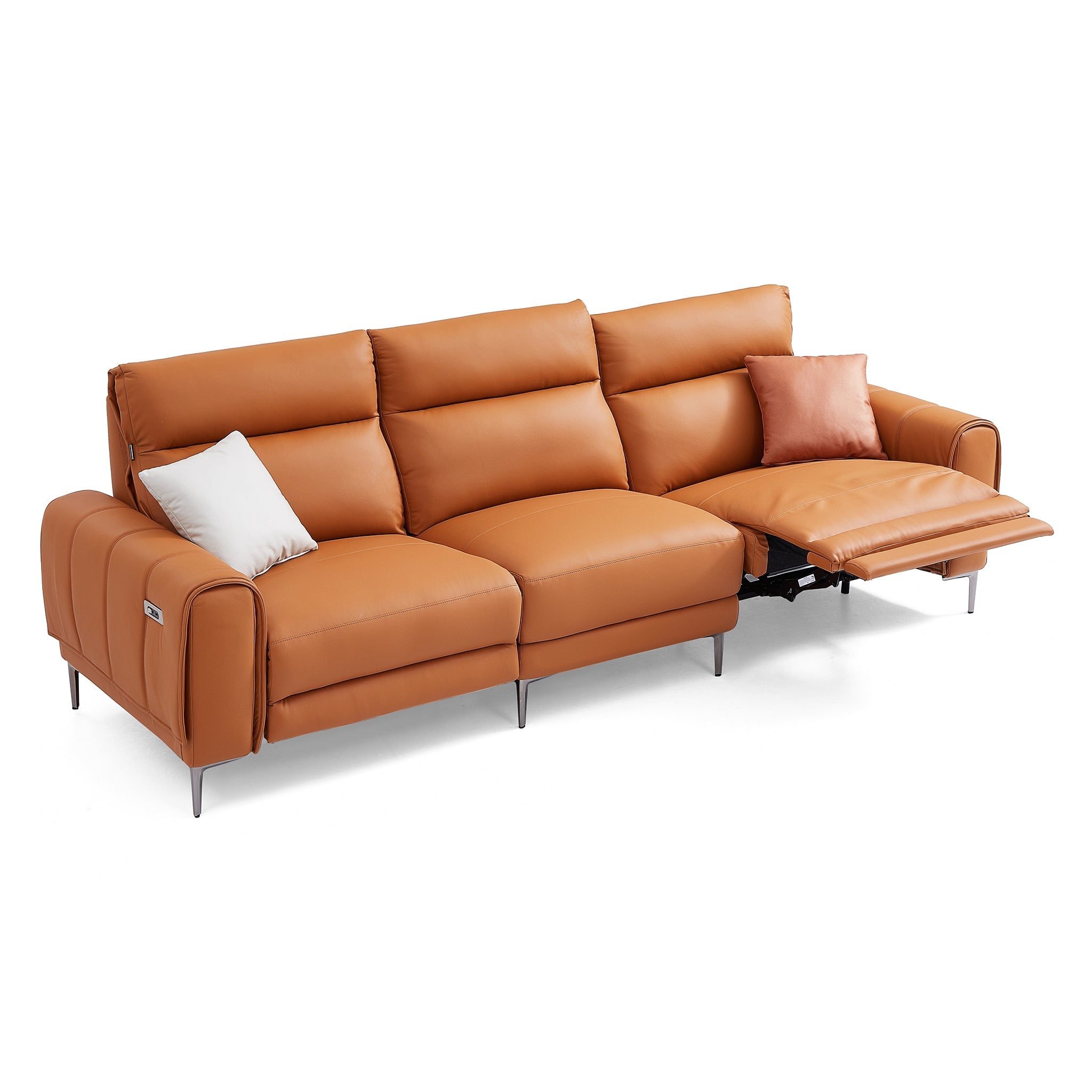 Canapé-lit inclinable électrique en cuir Louis