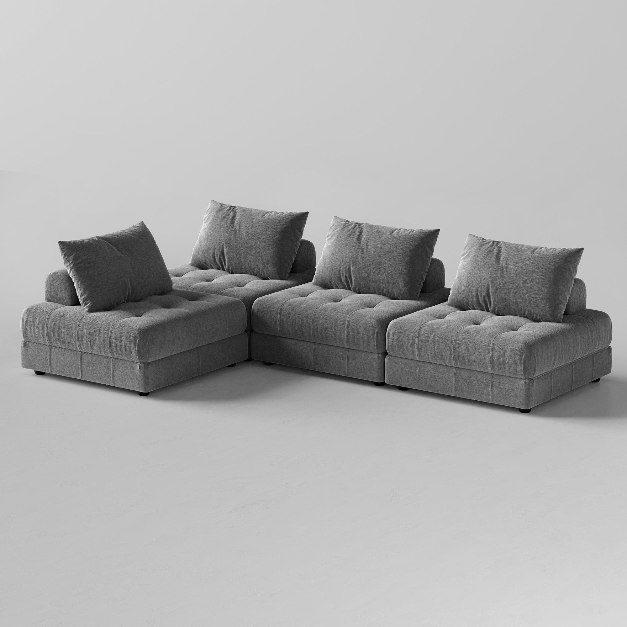 Canapé sectionnel modulaire gris Block