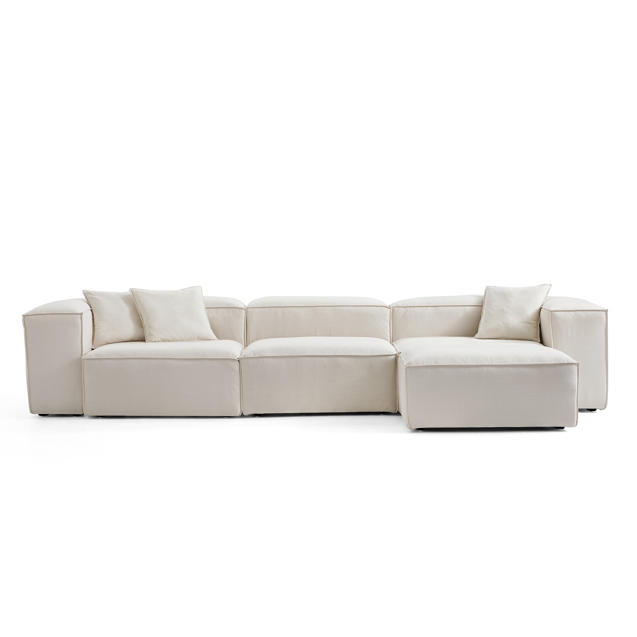Canapé modulable Freedom beige avec pouf
