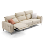 Canapé-lit inclinable électrique en cuir beige Louis