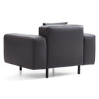 Fauteuil Noble en cuir gris foncé