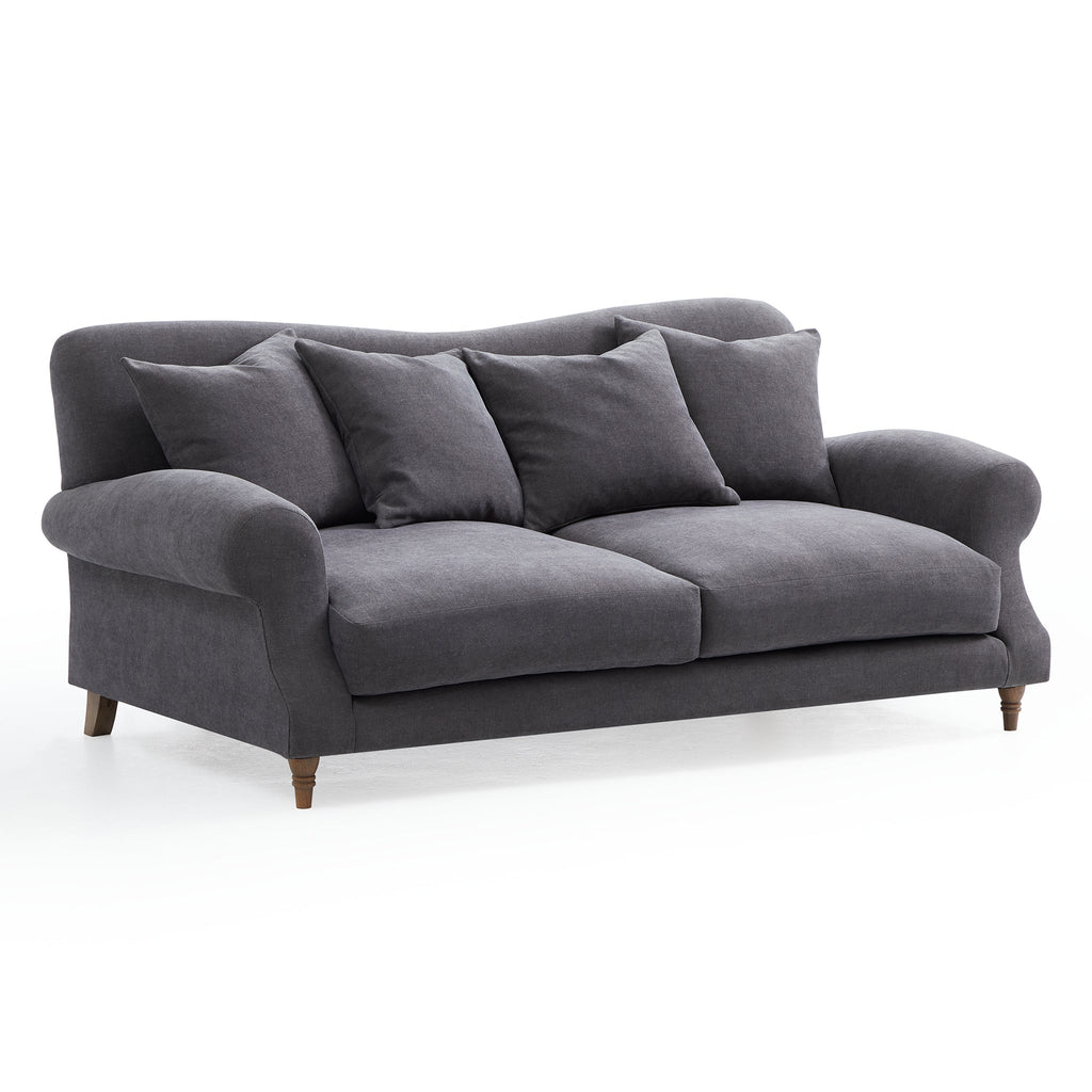 Canapé en tissu gris vintage Isabelle