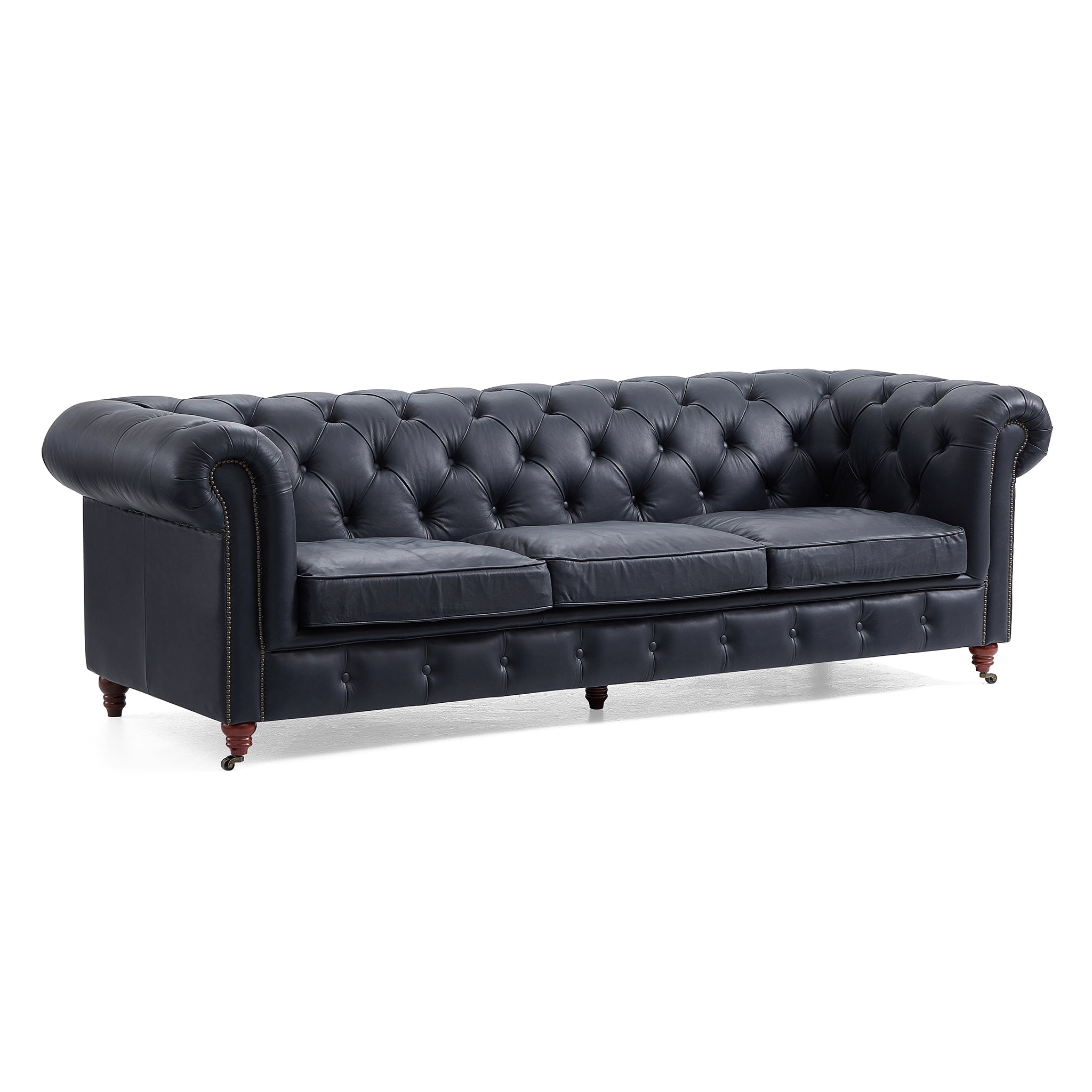 Canapé capitonné Chesterfield Durango en cuir pleine fleur