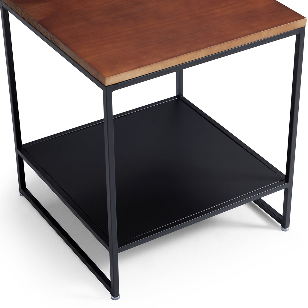 Table d'appoint de rangement en noyer Blacksteel