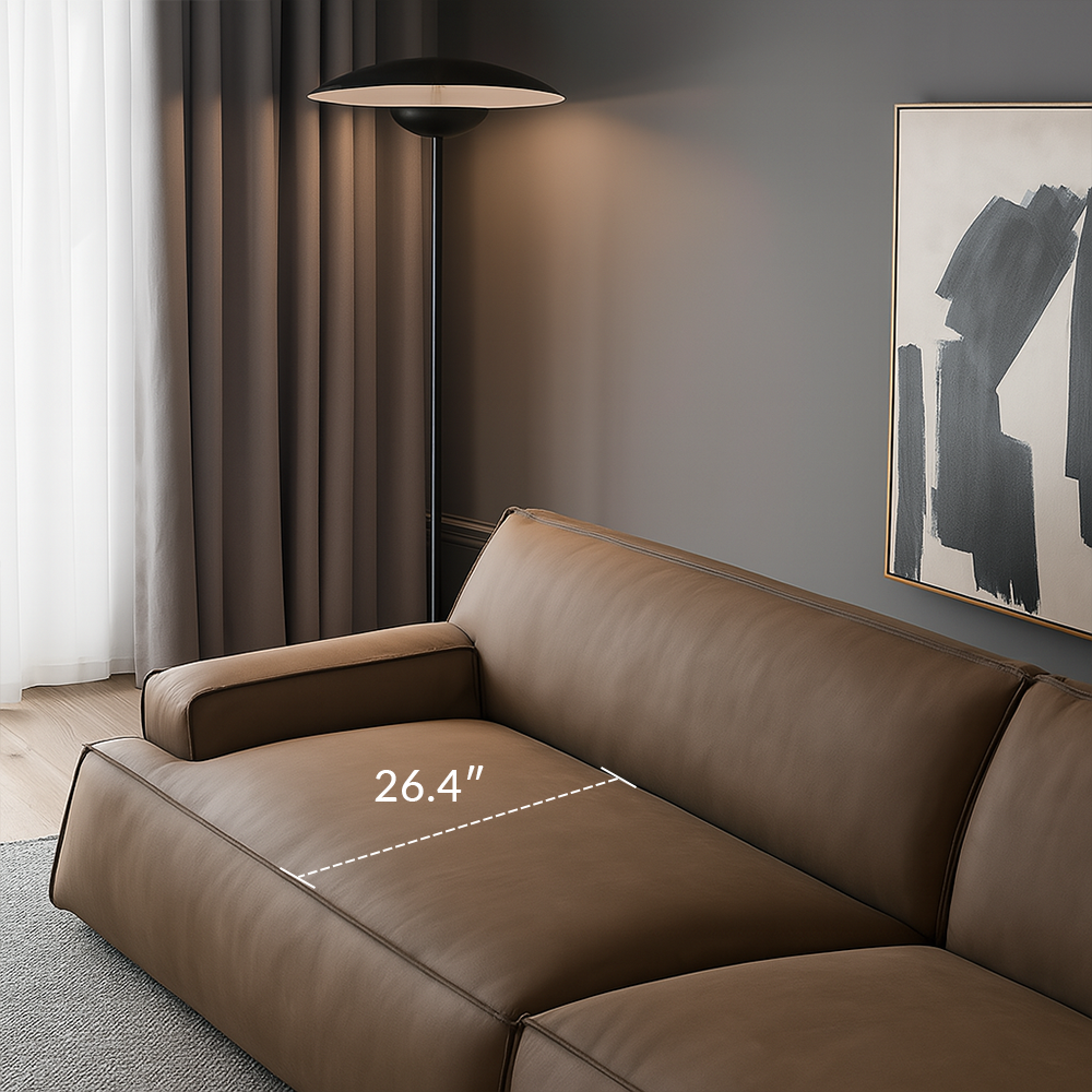 Canapé en cuir nubuck moderne Deacon