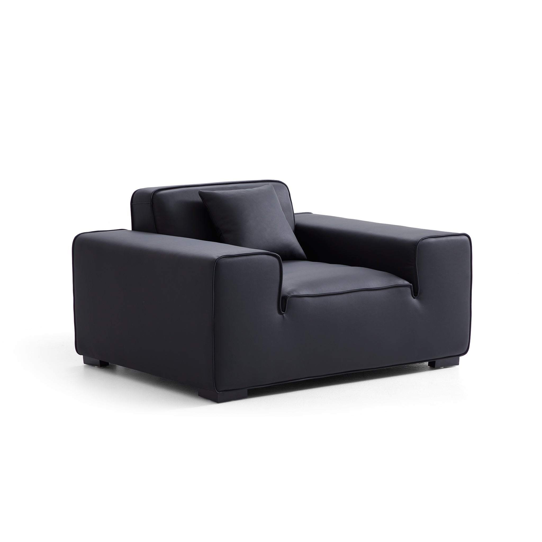 Fauteuil modulaire en cuir marron Domus