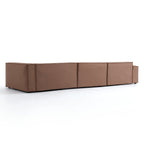 Canapé d'angle minimaliste de luxe en tissu marron