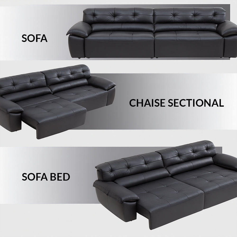 Canapé-lit en cuir Ridhay