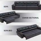 Canapé-lit en cuir Ridhay