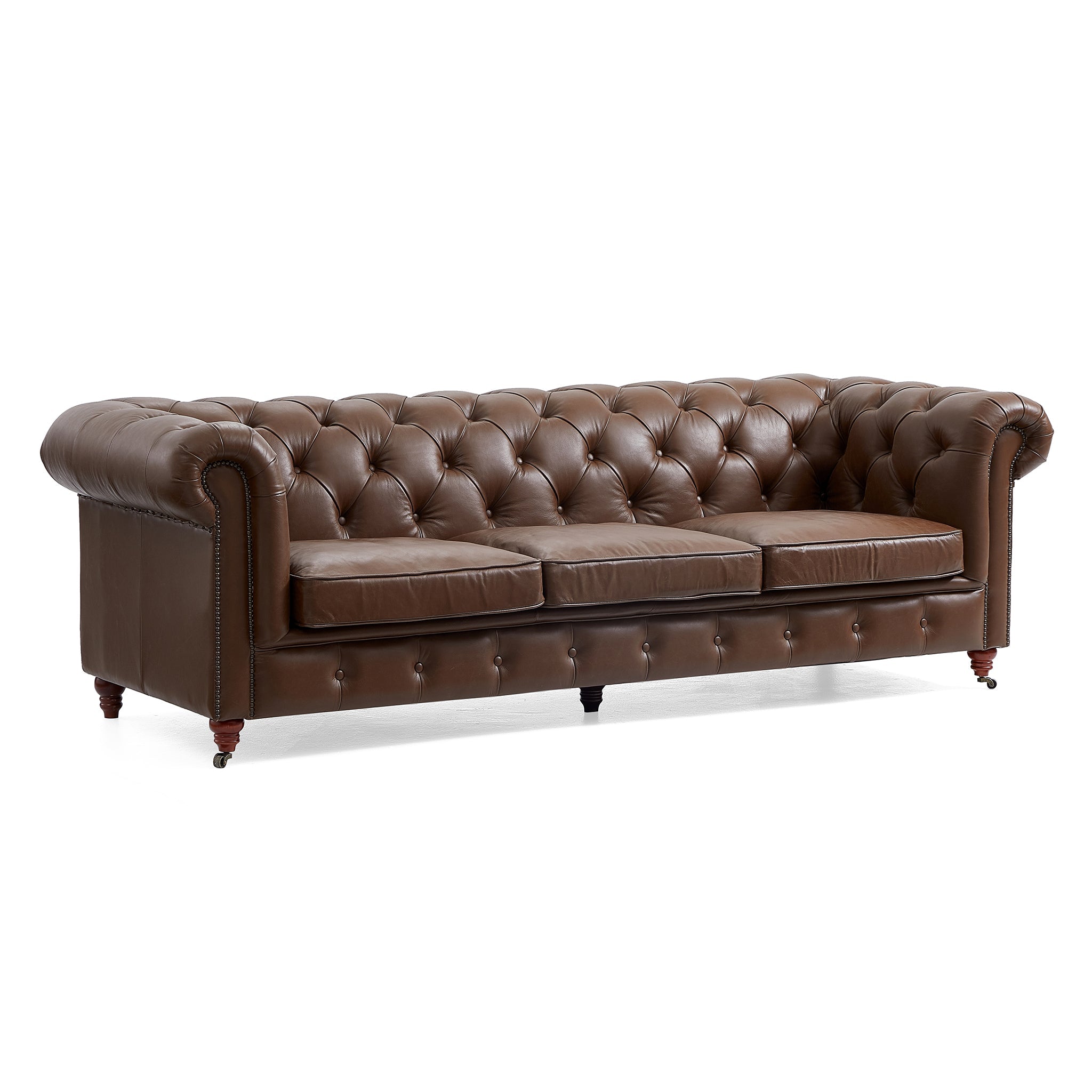 Canapé capitonné Chesterfield Durango en cuir pleine fleur