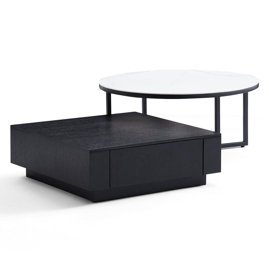 Ensemble de tables basses rondes et carrées Clarence