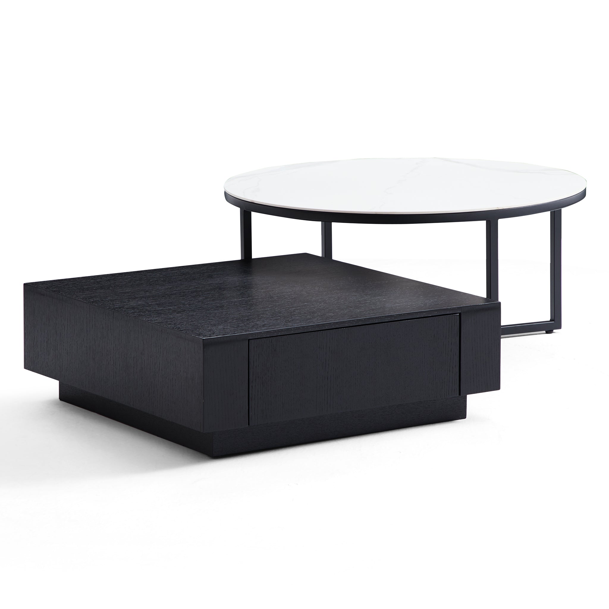 Ensemble de tables basses rondes et carrées Clarence