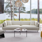 Canapé en cuir blanc vanille