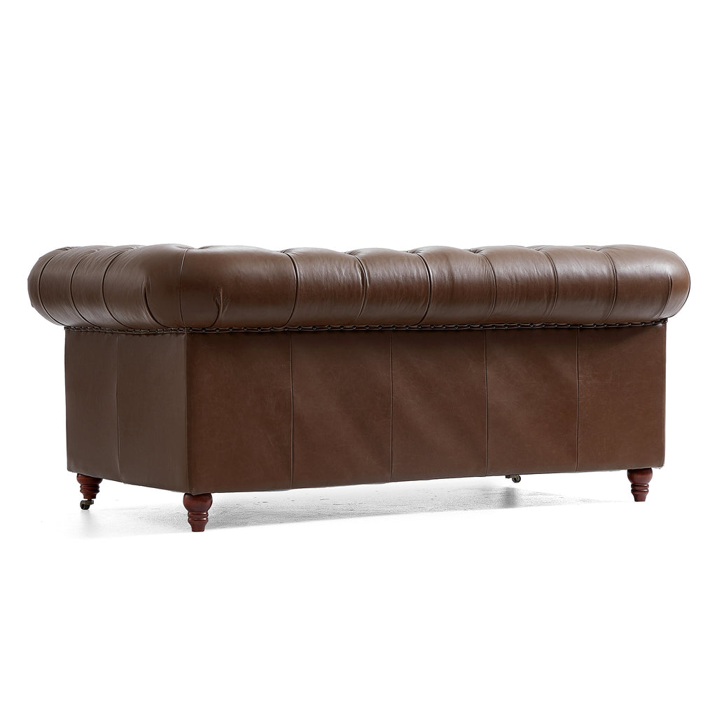 Canapé capitonné Chesterfield Durango en cuir pleine fleur