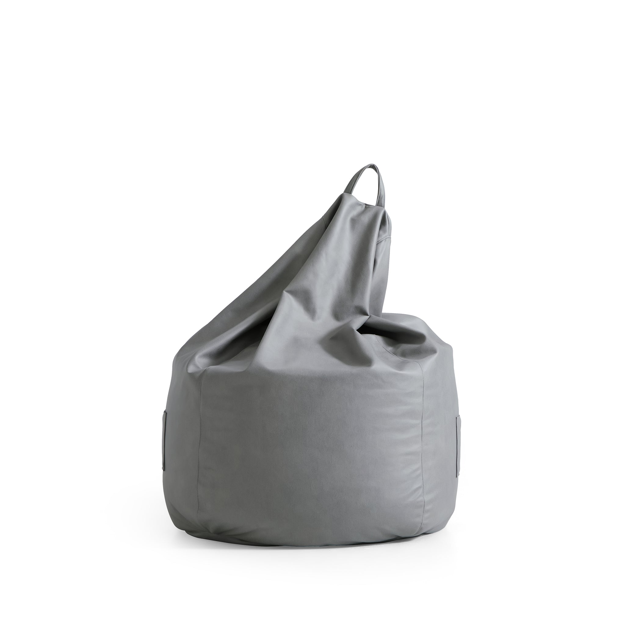 Pouf Litton en cuir gris