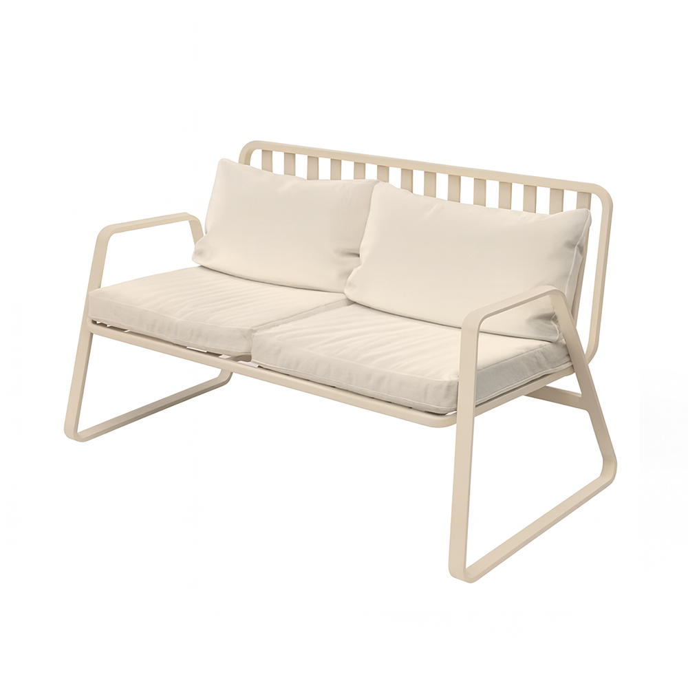 Ensemble de conversation extérieur en aluminium Mykonos avec coussins