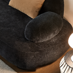 Canapé sectionnel incurvé en velours noir minuit