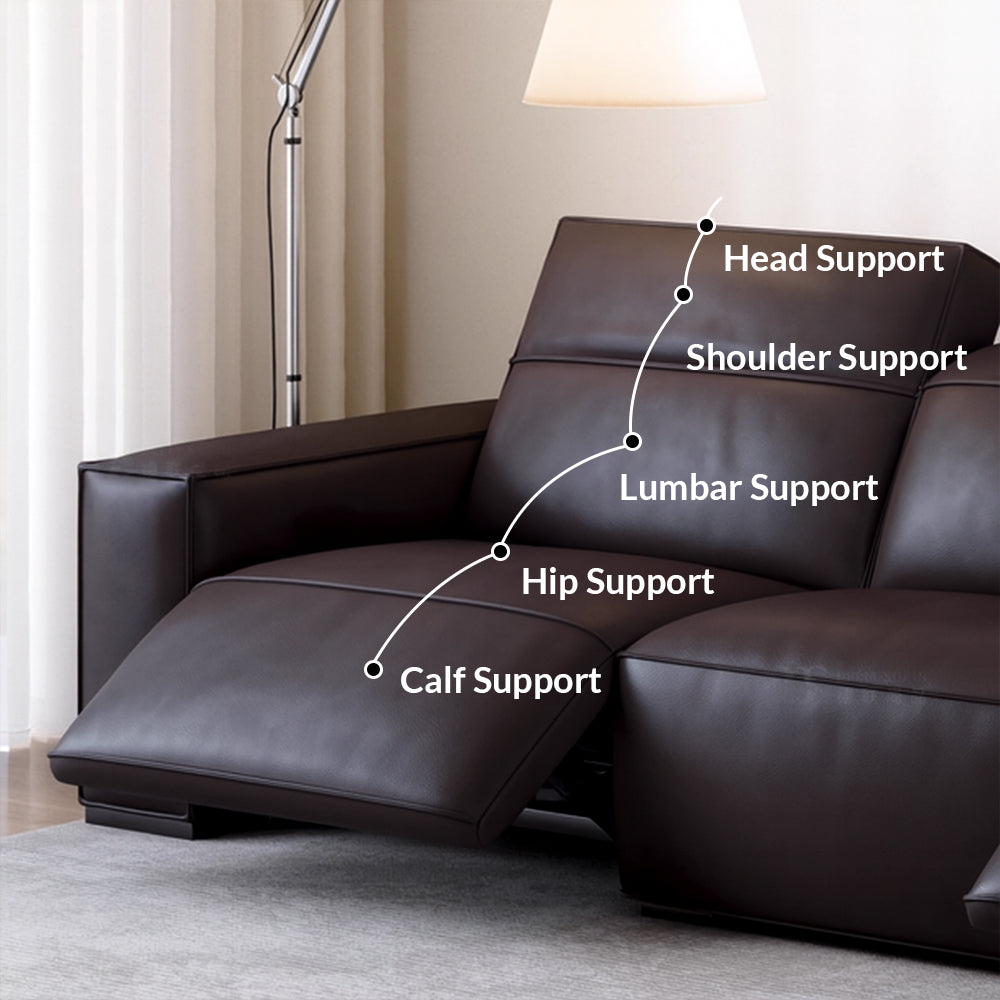 Canapé inclinable électrique Gallant en cuir pleine fleur