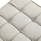 Pouf cube capitonné en cuir Monarch