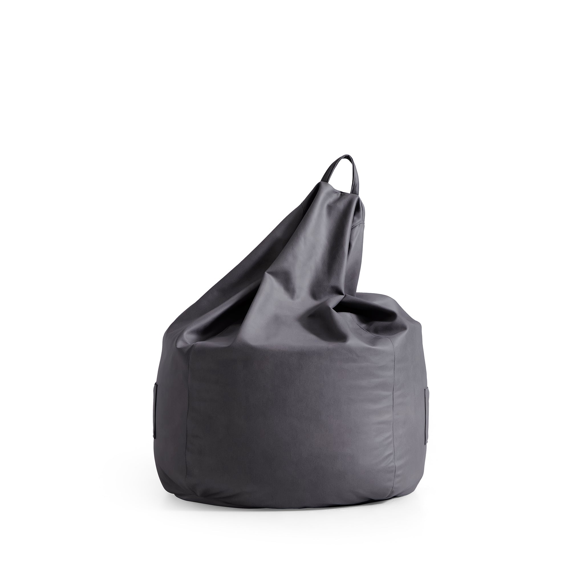 Pouf Litton en cuir gris