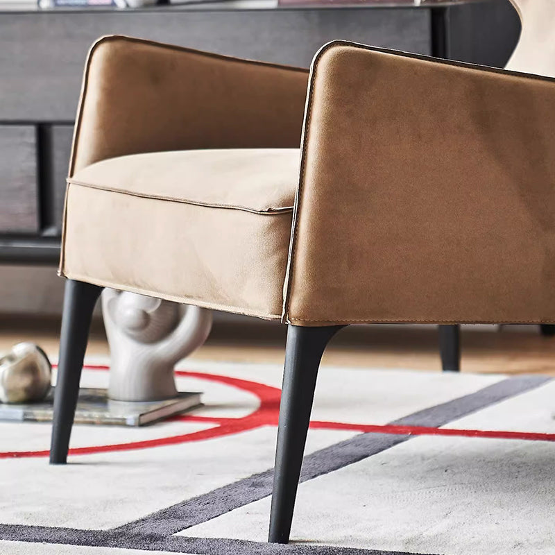 Fauteuil d'appoint Hippo Camel en daim