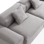 Canapé modulable Freedom beige avec pouf