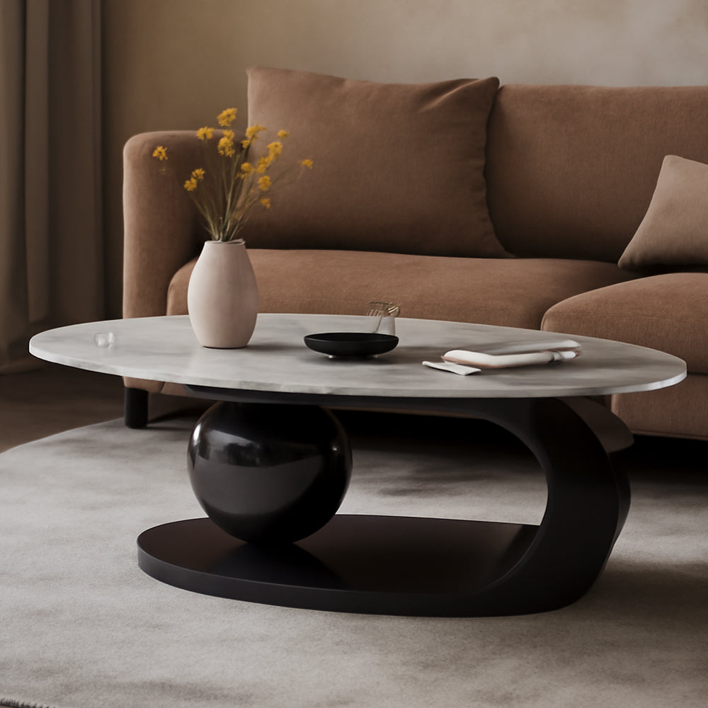 Table basse Orbital en ardoise brillante