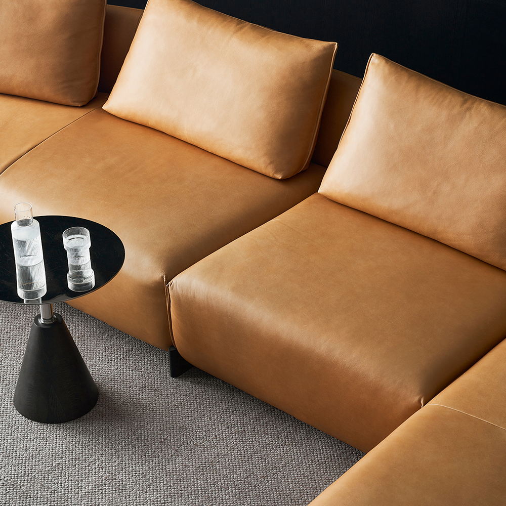 Canapé d'angle en cuir vintage Amber