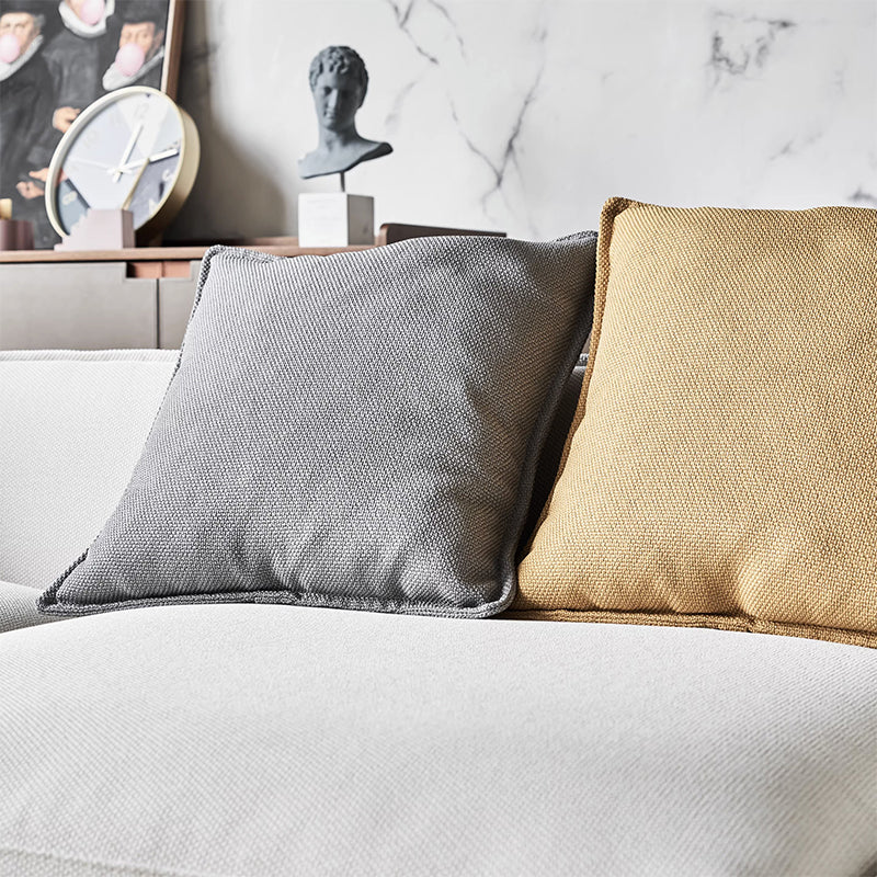 Canapé d'angle en tissu beige serein