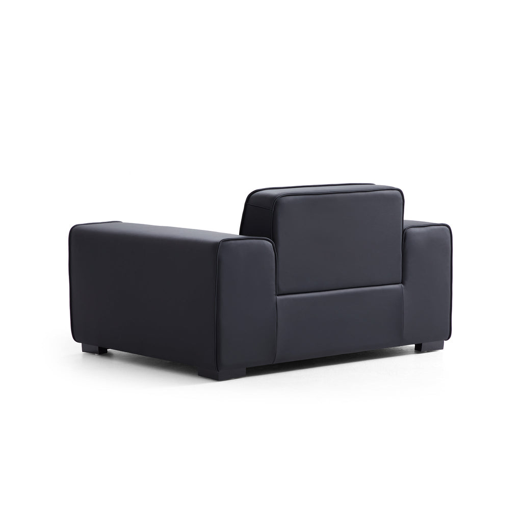 Fauteuil modulaire en cuir noir Domus