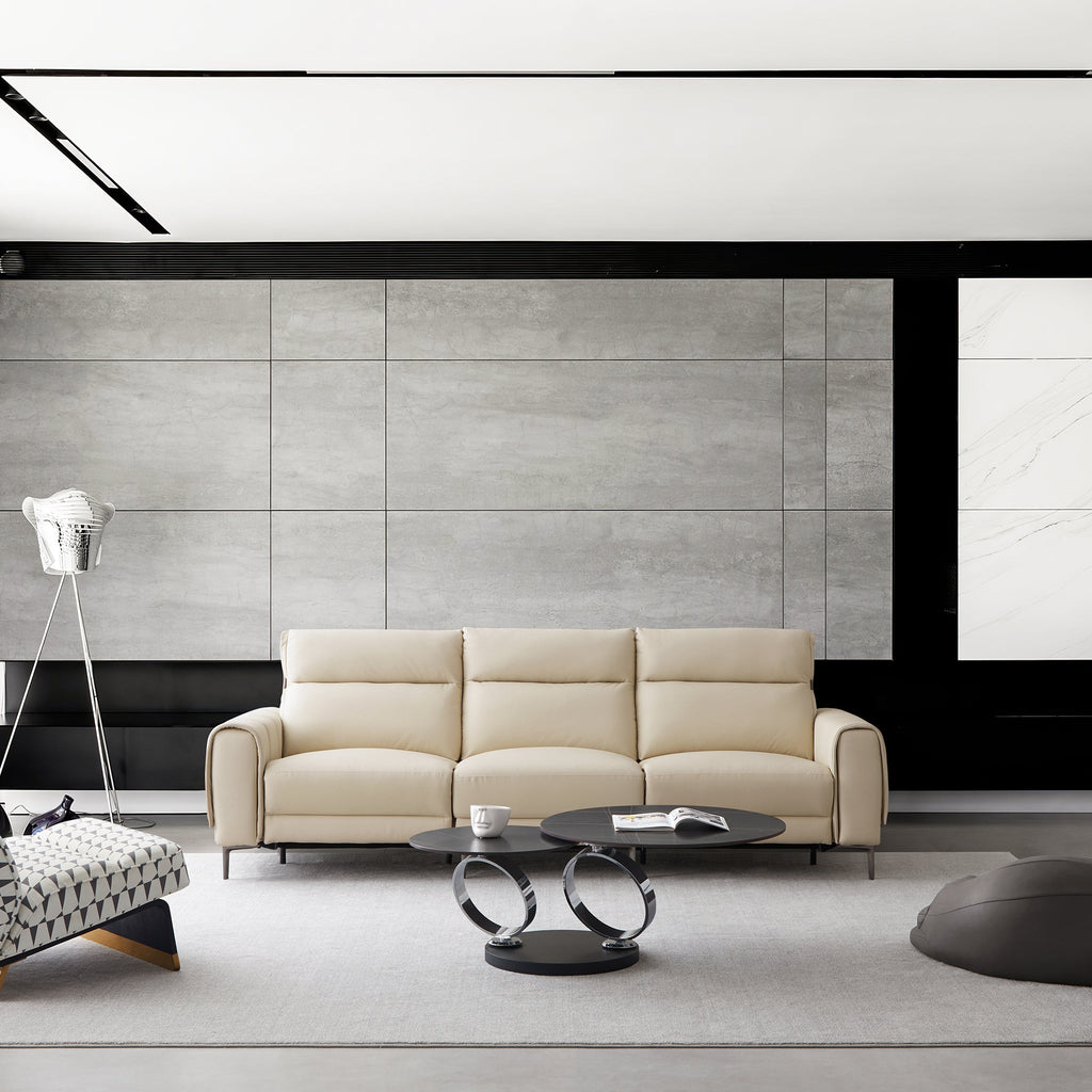 Canapé-lit inclinable électrique en cuir Louis