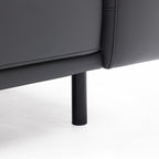 Canapé et pouf en cuir beige noble