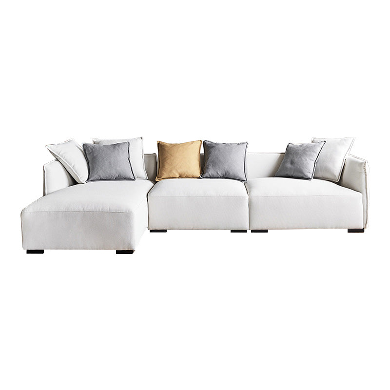 Canapé d'angle en tissu beige serein