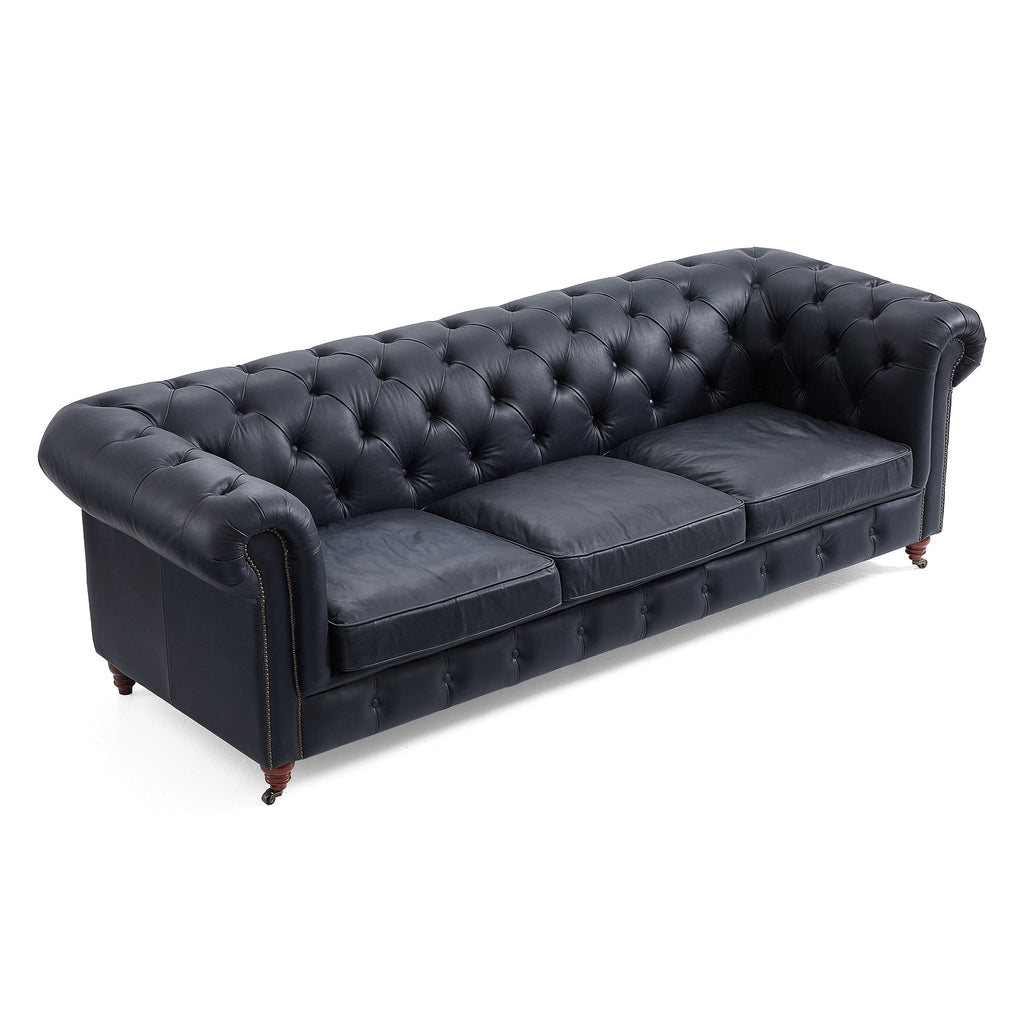 Canapé capitonné Chesterfield Durango en cuir pleine fleur