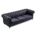 Canapé capitonné Chesterfield Durango en cuir pleine fleur