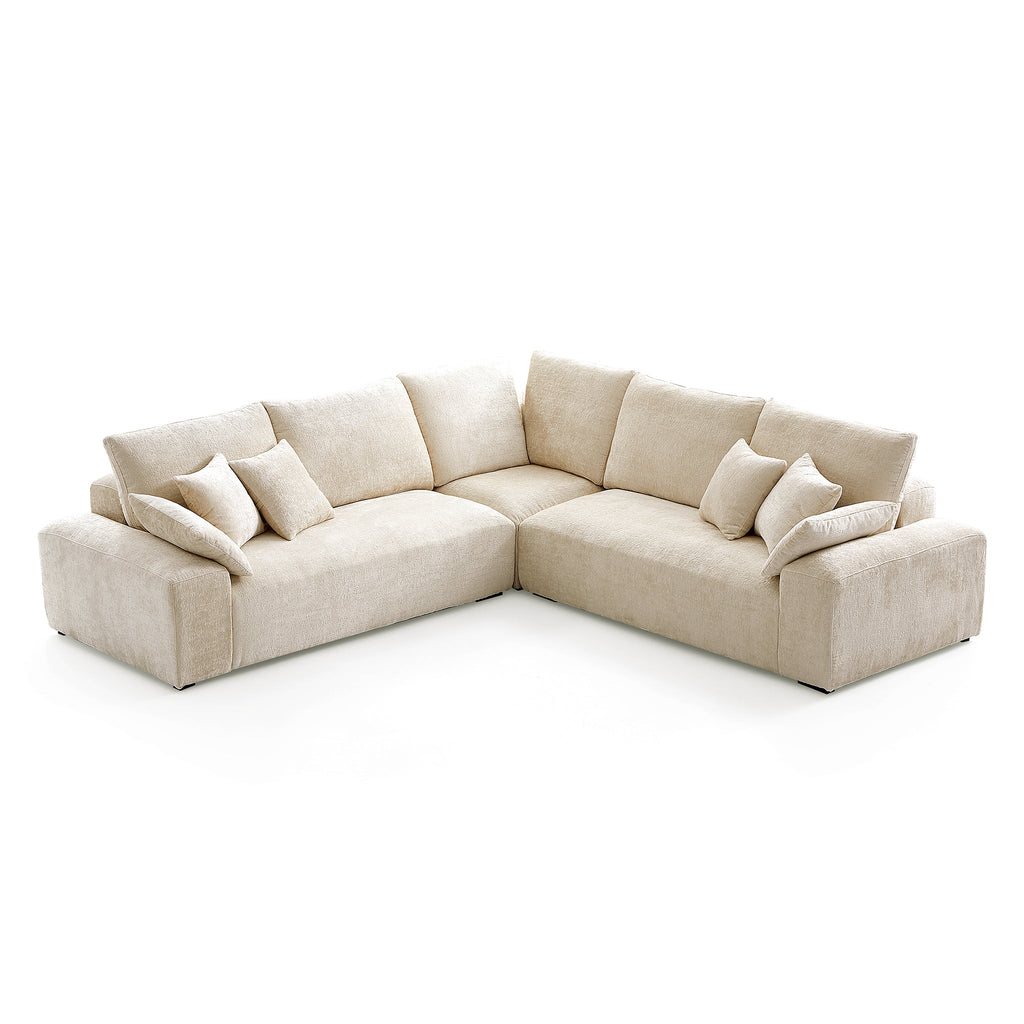 Le canapé d'angle sectionnel beige Empress