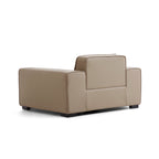 Fauteuil modulaire en cuir beige Domus