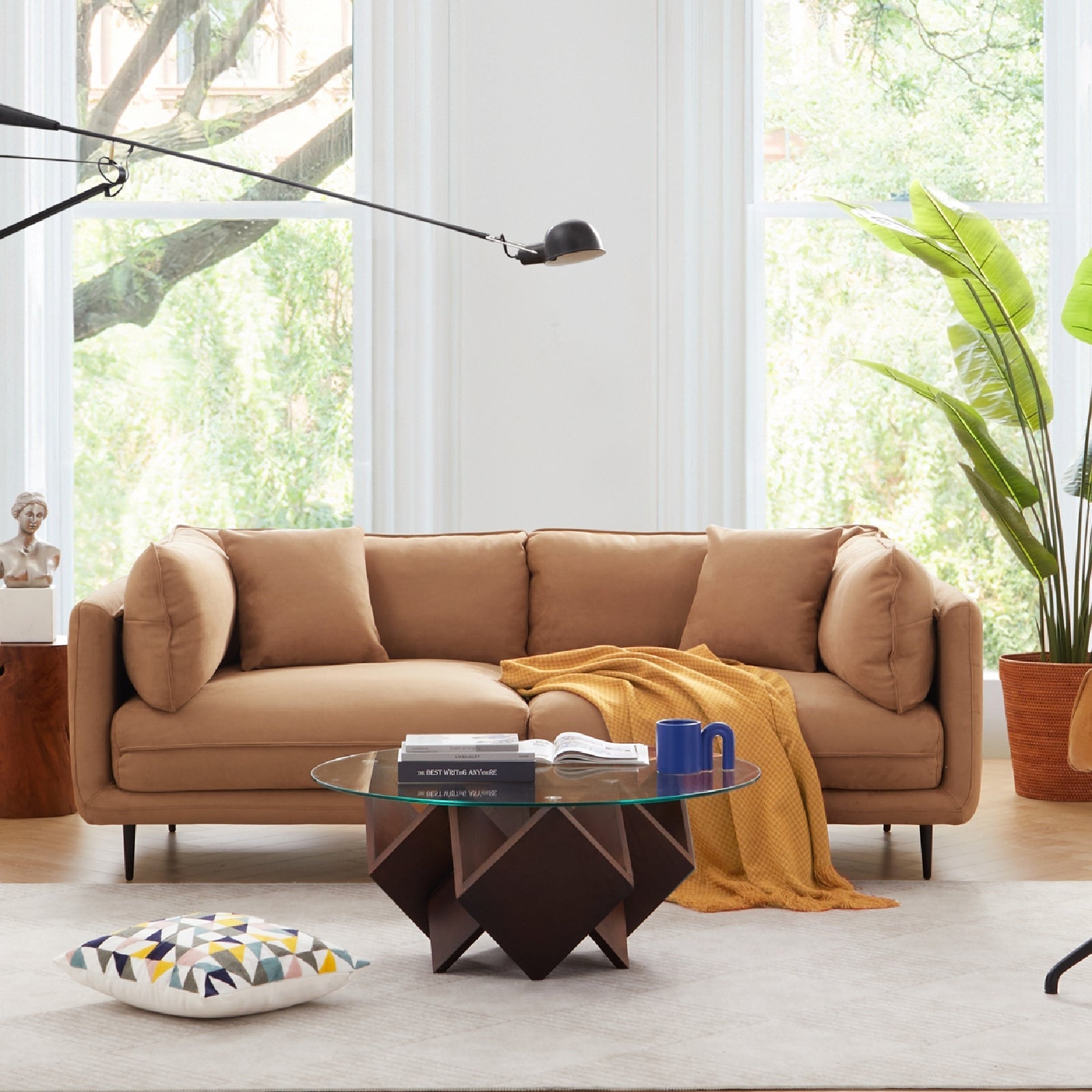 Canapé en tissu gris vanille