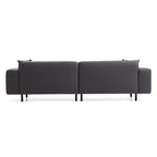 Canapé en cuir gris foncé noble