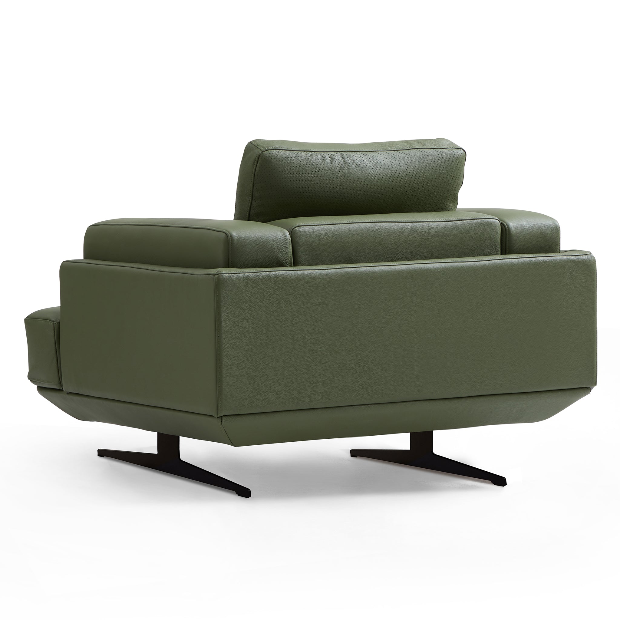 Fauteuil Olivia Green en cuir véritable pleine fleur