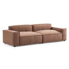 Ensemble de canapés de luxe minimalistes en tissu marron