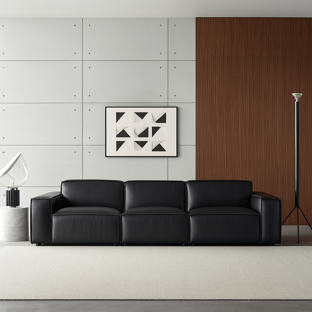 Canapé Kendall en cuir pleine fleur italien